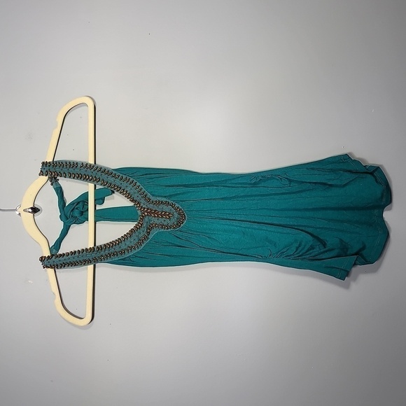 Vintage Y2K Beaded Turqoise Halter Top - Picture 1 of 7